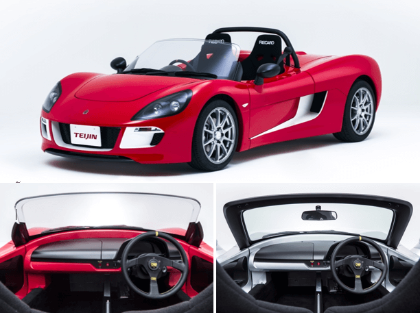 樹脂ウインドーが搭載されるトミーカイラZZ(上・下左)。標準仕様のトミーカイラZZ(下右)