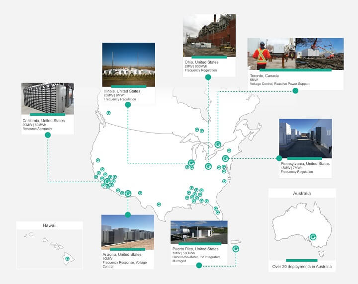 Greensmith社のプラットフォーム導入先マップ